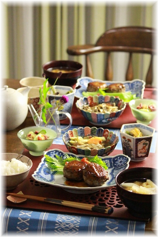 おかかキャベツハンバーグ。の　献立。