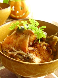 洋風きのこ炊き込みご飯。