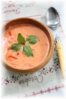 パプリカのポタージュ。 と朝御飯。