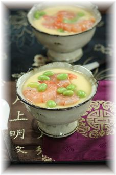 小エビと枝豆の中華風茶わん蒸し。 と献立。