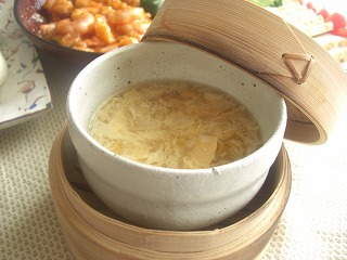 中華風あんかけ茶碗蒸し。 と献立。
