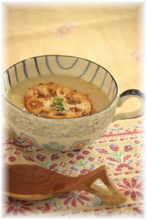 蓮根のおかかポタージュ。 と献立。