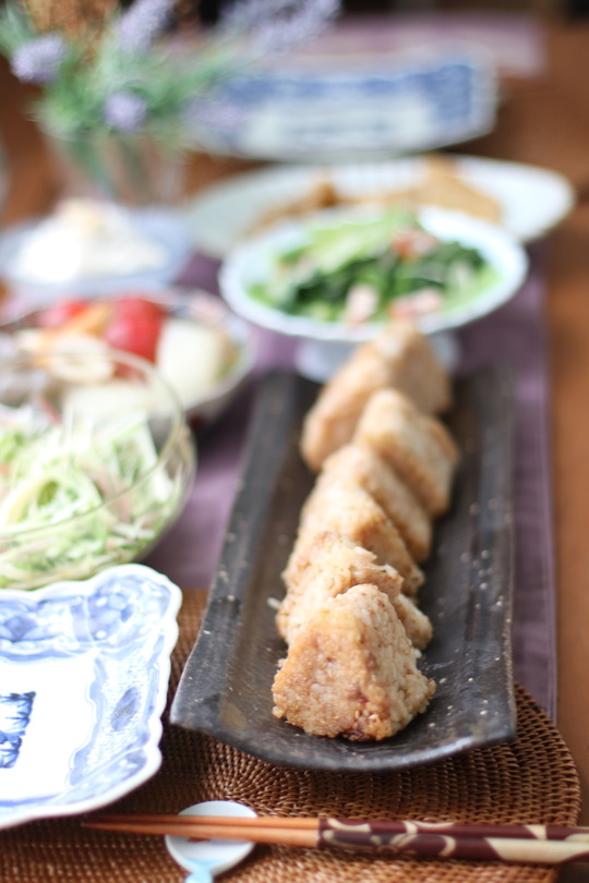 【レシピ】全粒粉がポイント！柚子胡椒焼きおにぎり。と　居酒屋風献立。　と　恵みの雨