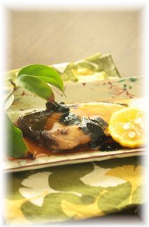 鰤の海苔柚子照り焼き。 と献立。