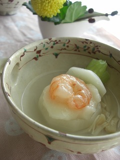 もちもち☆海老入りの蕪煮。 と献立。