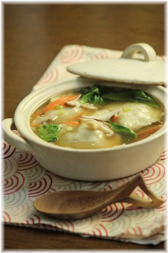 もちもち点心スープ。 と献立。