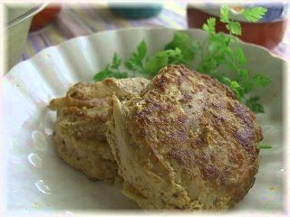 牛蒡とベーコンのハンバーグ。 と献立。