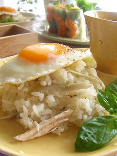クリーム鶏ゴボウご飯。
