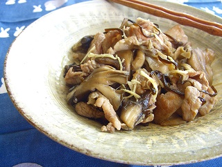 豚肉と舞茸の塩生姜炒め。 と献立。