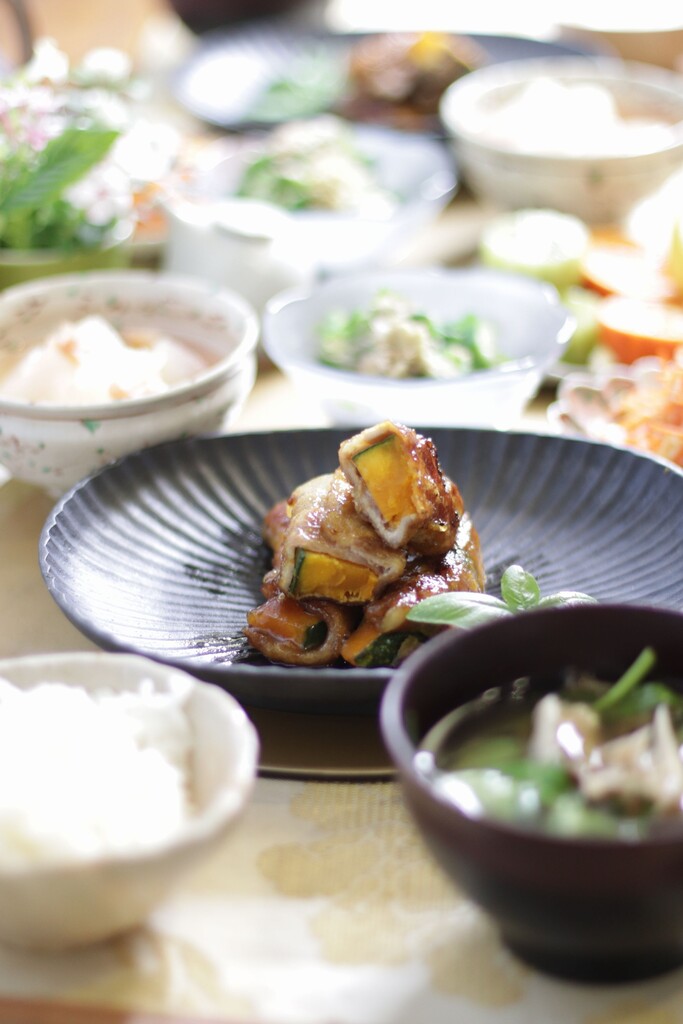 レシピ かぼちゃの肉巻きカレー照り焼き と 献立 と やきとり と 40代 よめ膳 Yomeカフェ Powered By ライブドアブログ