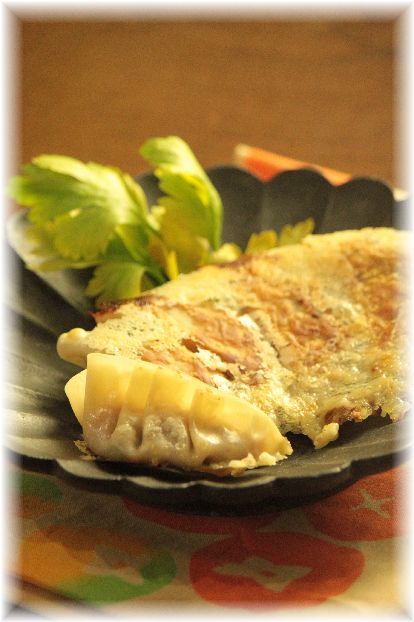 きのこいっぱい餃子。 と 献立。