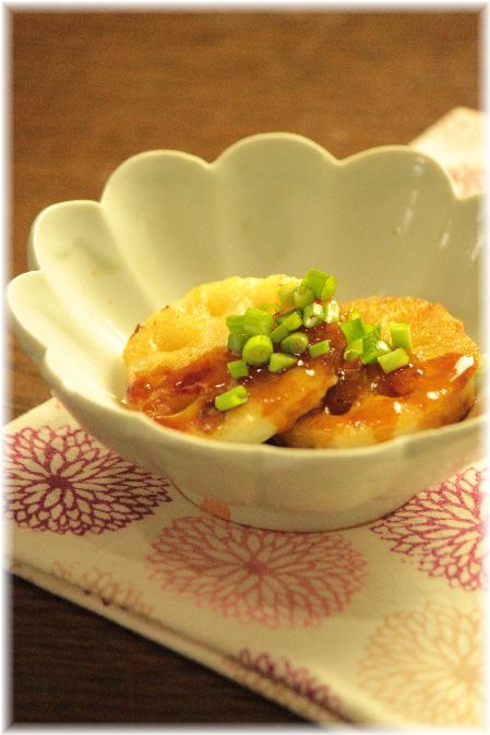 蓮根のカリカリ焼き 照り焼。 と 献立。