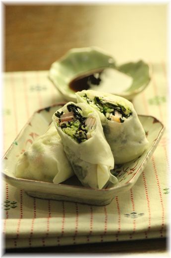 楽チンさっぱり蒸し春巻き。 と献立。