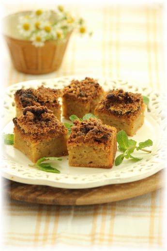 黒糖とバナナのクランブルケーキ。