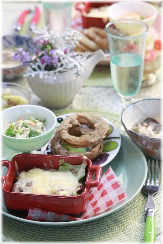 【レシピ】ユウごはん。レンチンキャベツラザニア。と　献立。と　”おかかごはんでもいいよ”