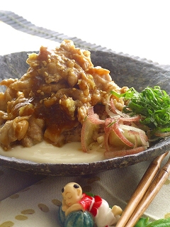 豚のしょうが焼き・お豆腐ソースと一緒♪
