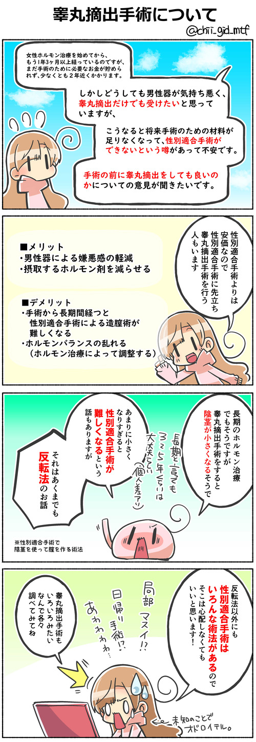 睾丸摘出手術について