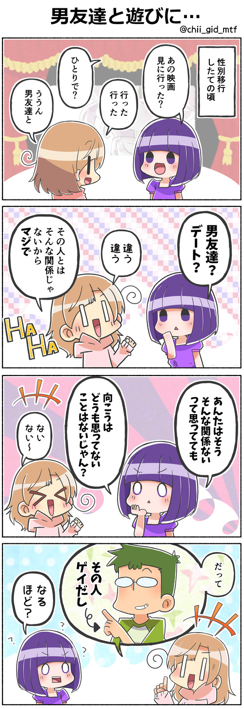 男友達と遊びに…