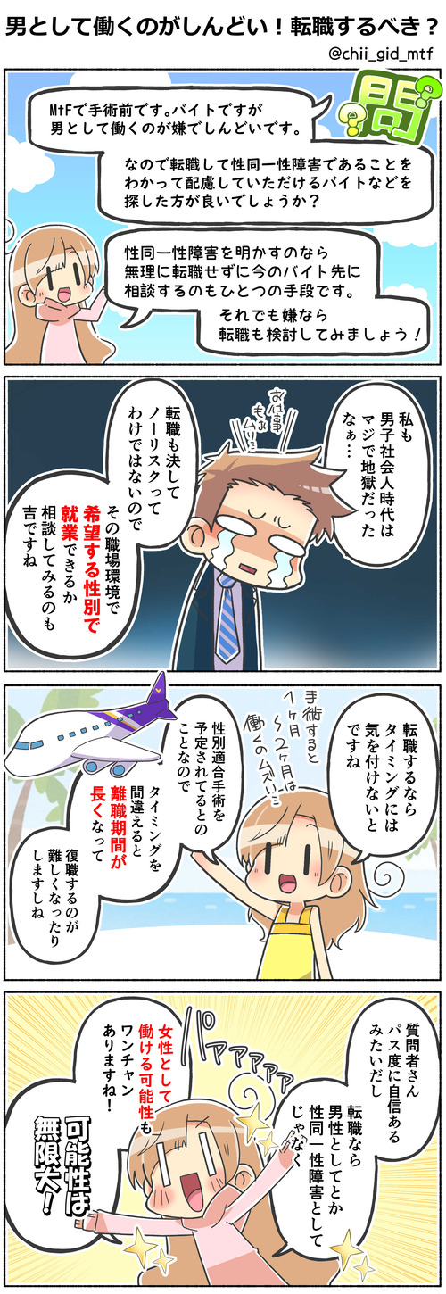 男として働くのがしんどい！転職するべき？