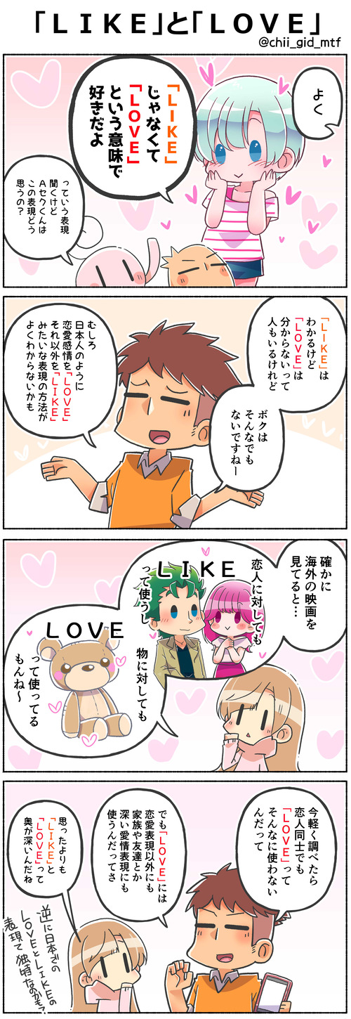 「ＬＩＫＥ」と「ＬＯＶＥ」