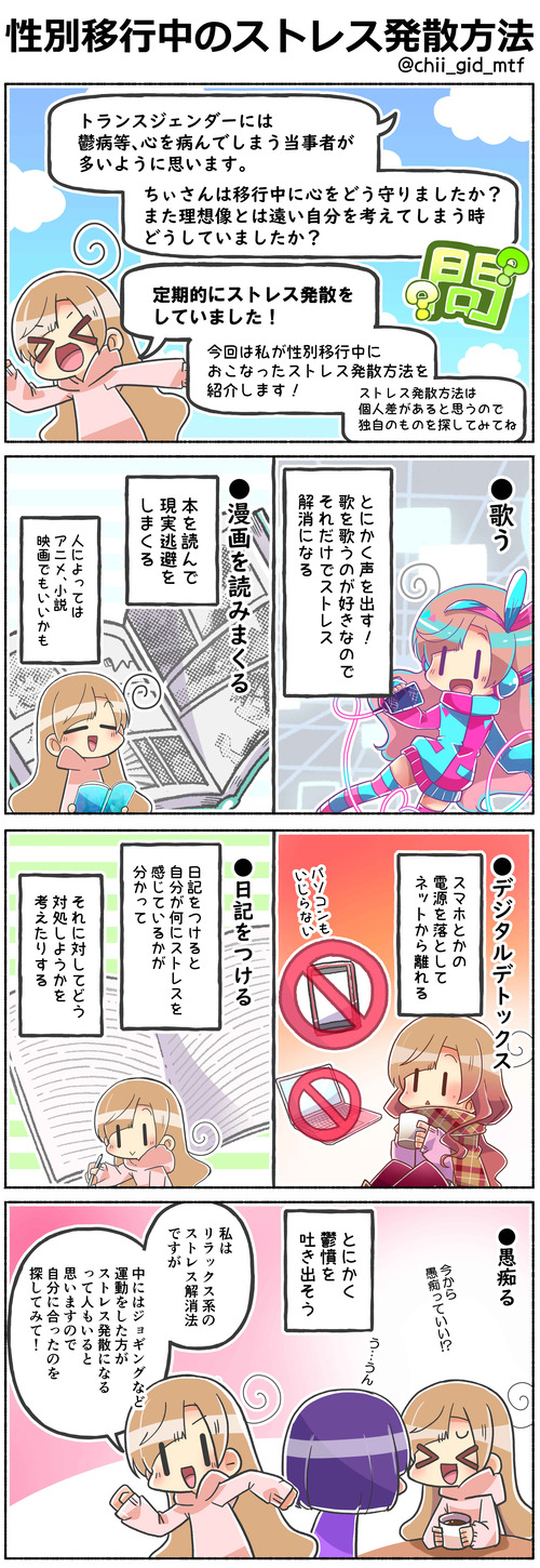 性別移行中のストレス発散方法