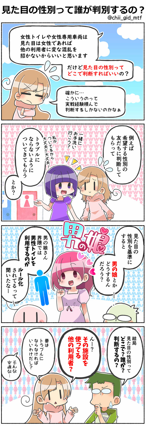 見た目の性別って誰が判別するの？