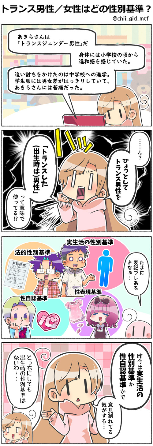トランス男性／女性はどの性別基準？