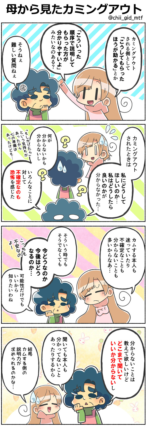 母から見たカミングアウト