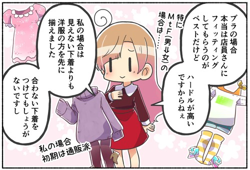性別違和を抱えた元男子の性別移行初期の下着の話