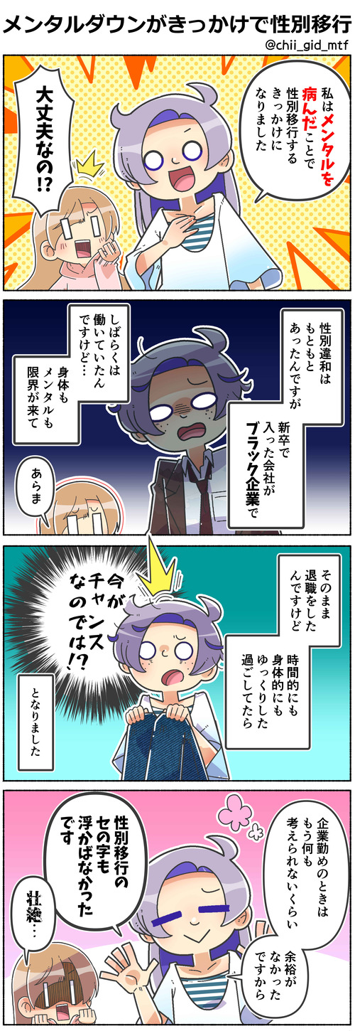 メンタルダウンがきっかけで性別移行
