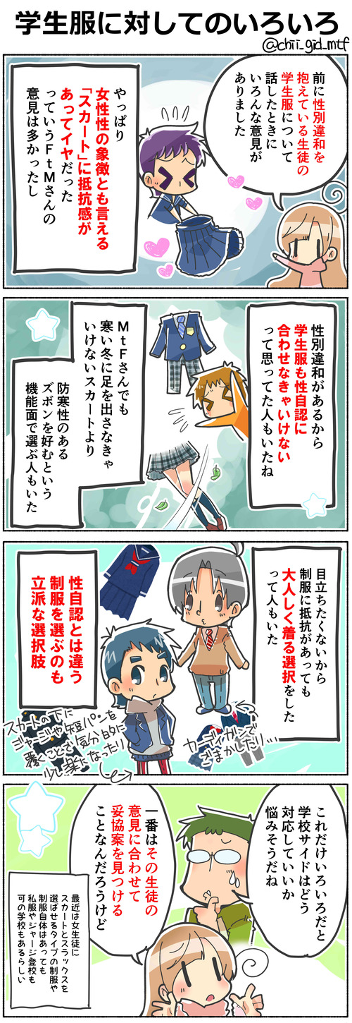 学生服に対してのいろいろ