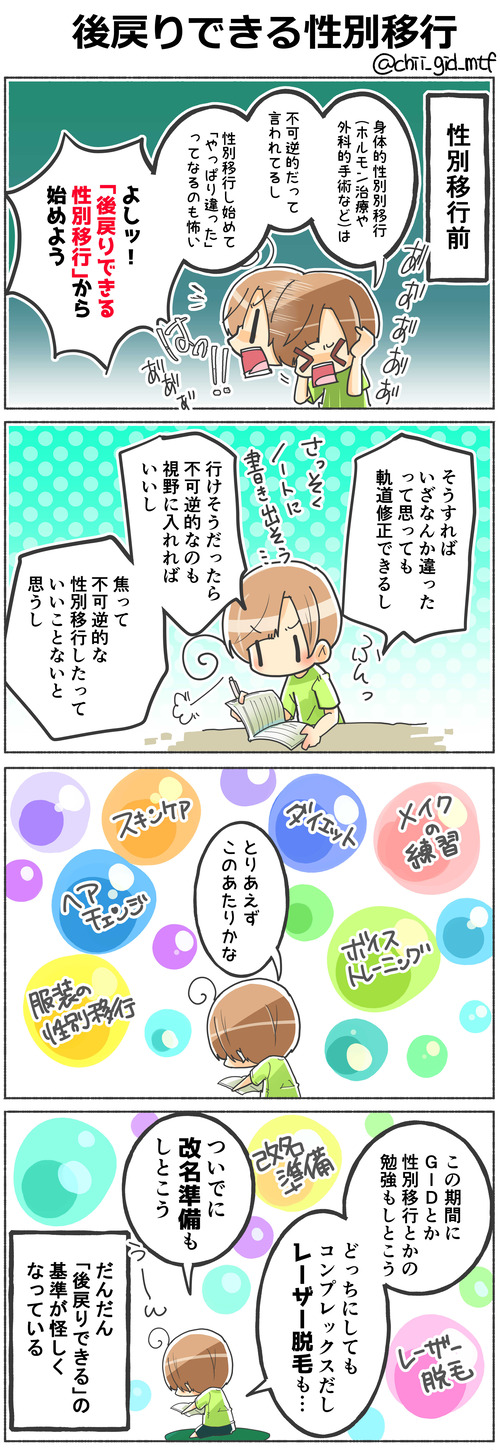 後戻りできる性別移行