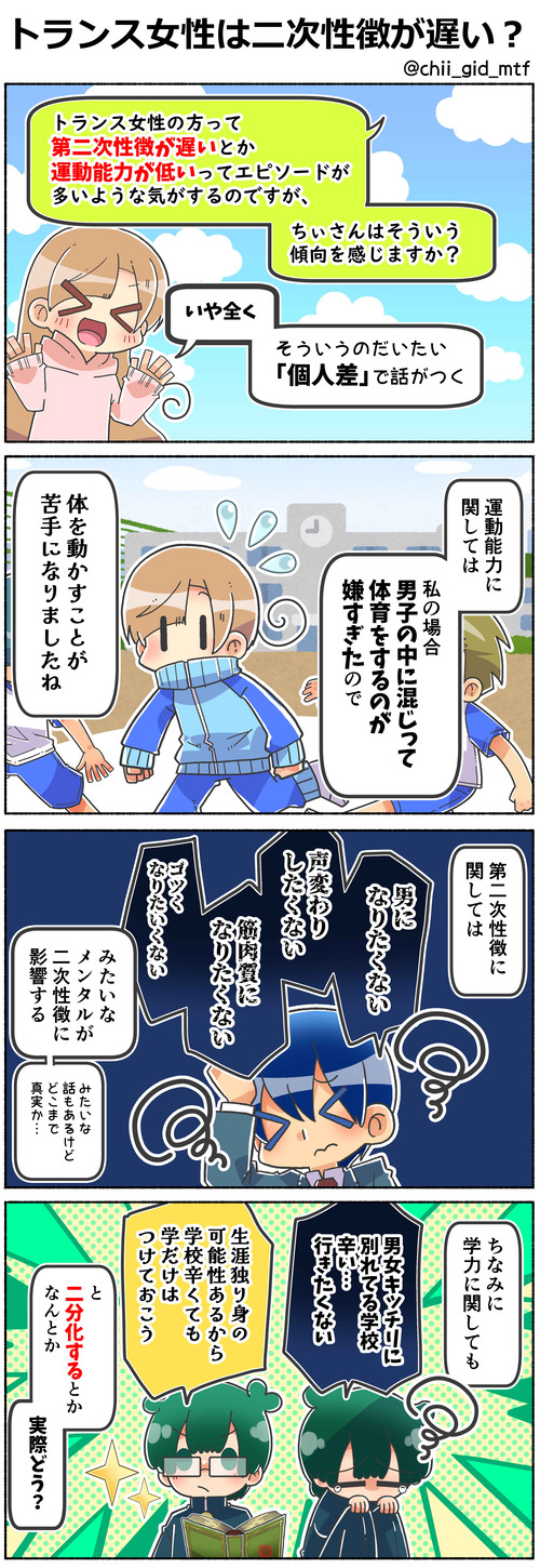 トランス女性は二次性徴が遅い？