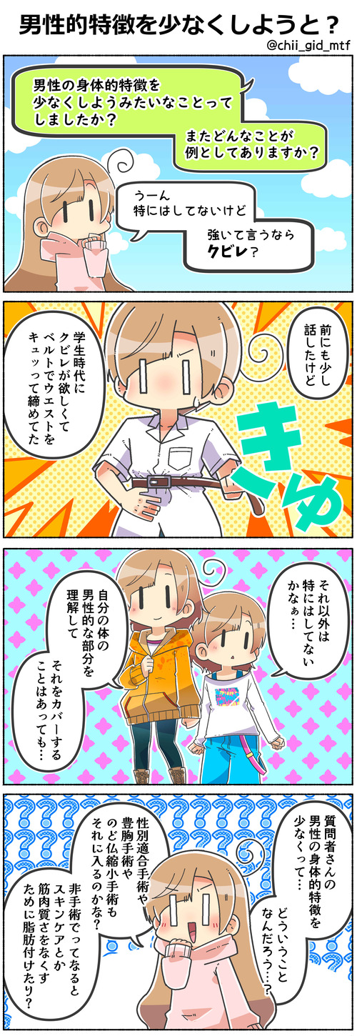 男性的特徴を少なくしようと?