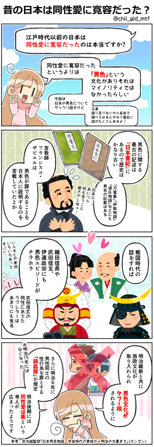 昔の日本は同性愛に寛容だった？