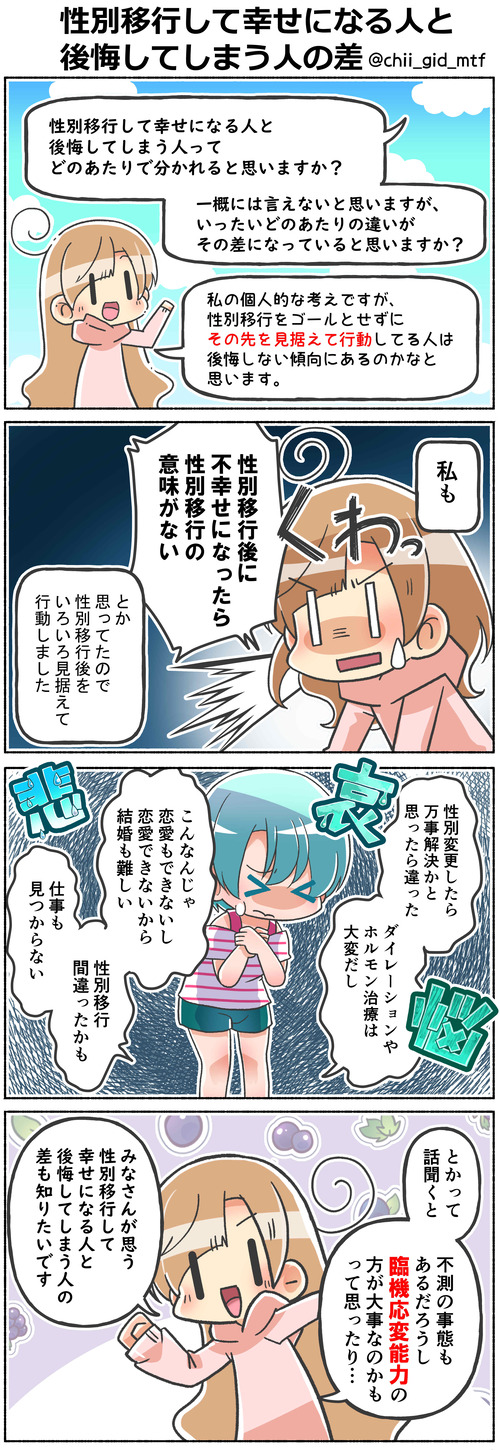 性別移行して幸せになる人と後悔してしまう人の差