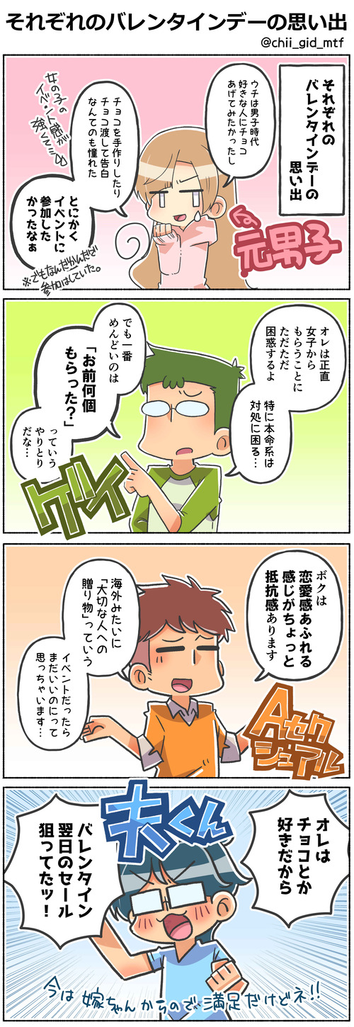 それぞれのバレンタインデーの思い出