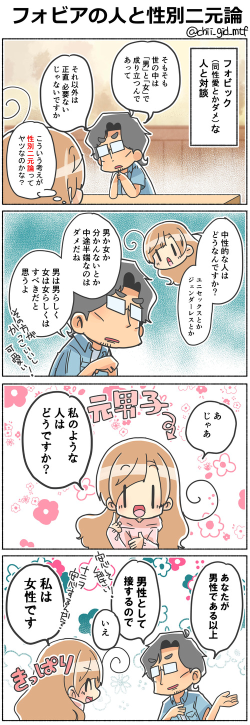 フォビアの人と性別二元論