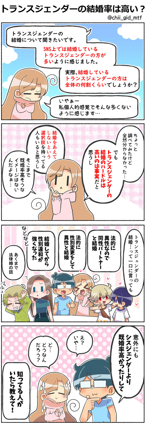 トランスジェンダーの結婚率は高い？