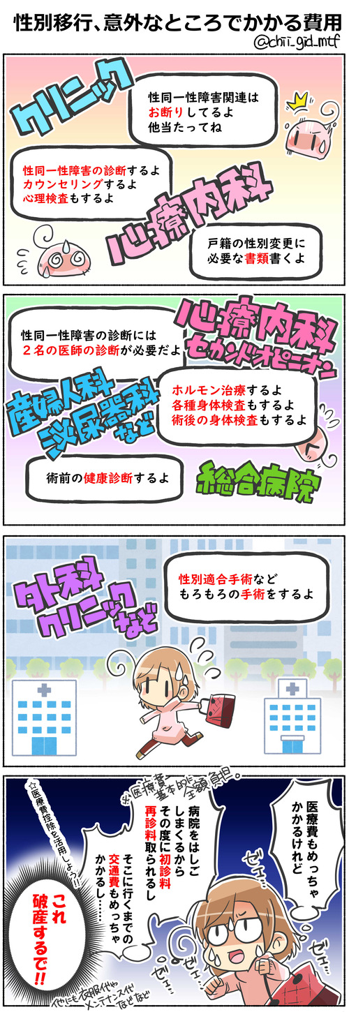 性別移行、意外なところでかかる費用