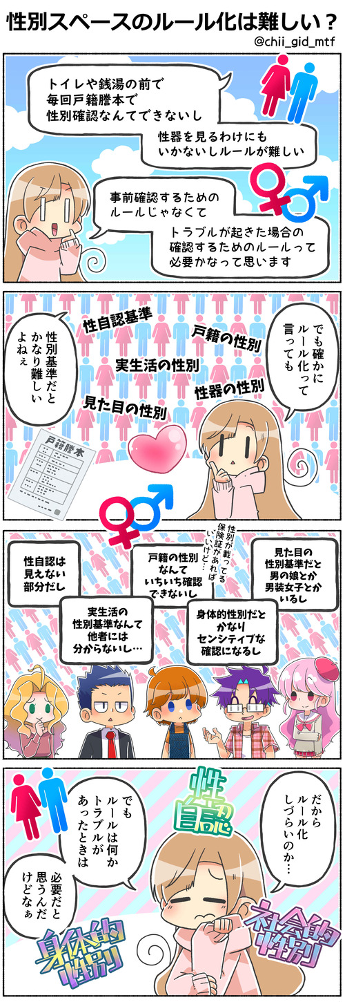 性別スペースのルール化は難しい?