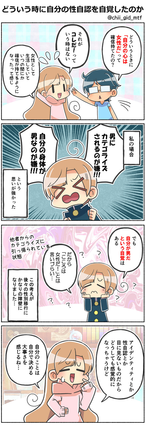 どういう時に自分の性自認を自覚したのか