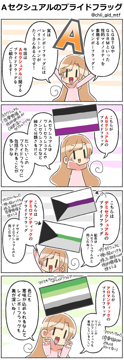 Aセクシュアルのプライドフラッグ