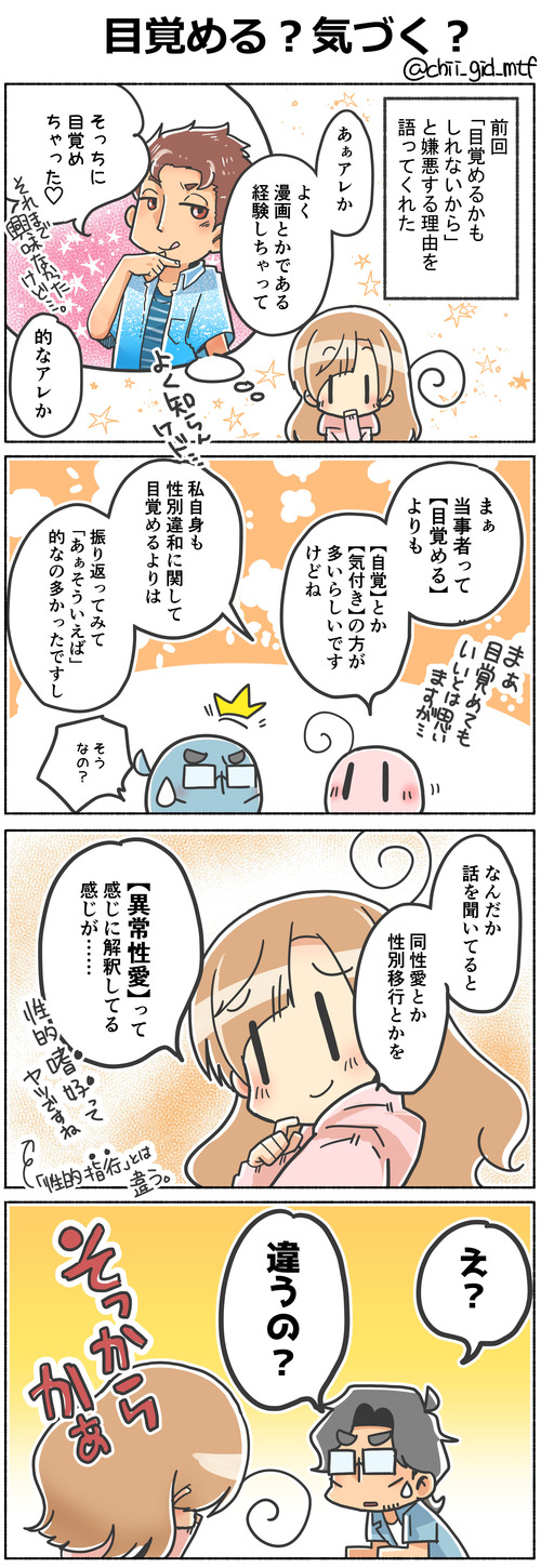 目覚める?気づく?