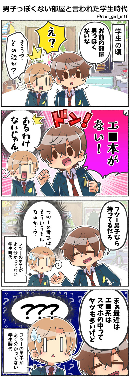 男子っぽくない部屋と言われた学生時代