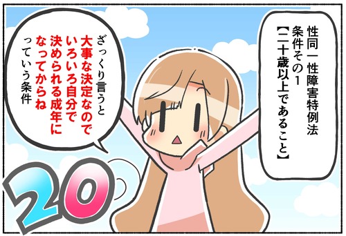 【特例法の条件】二十歳以上であること【性同一性障害】