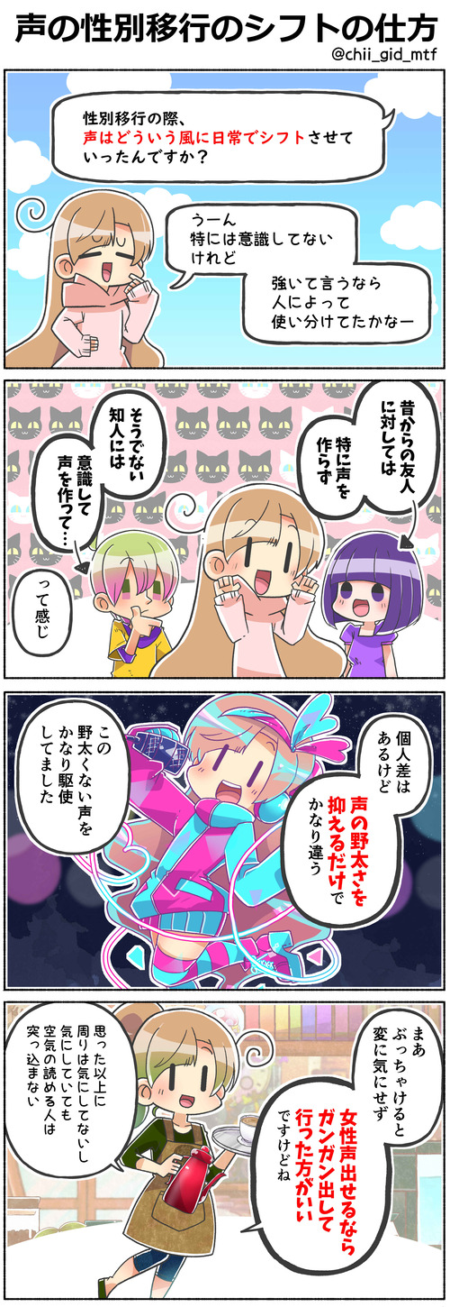 声の性別移行のシフトの仕方