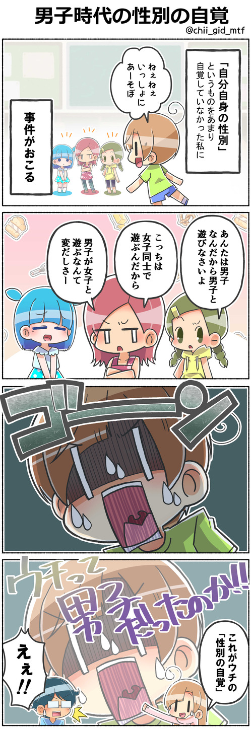 男子時代の性別の自覚