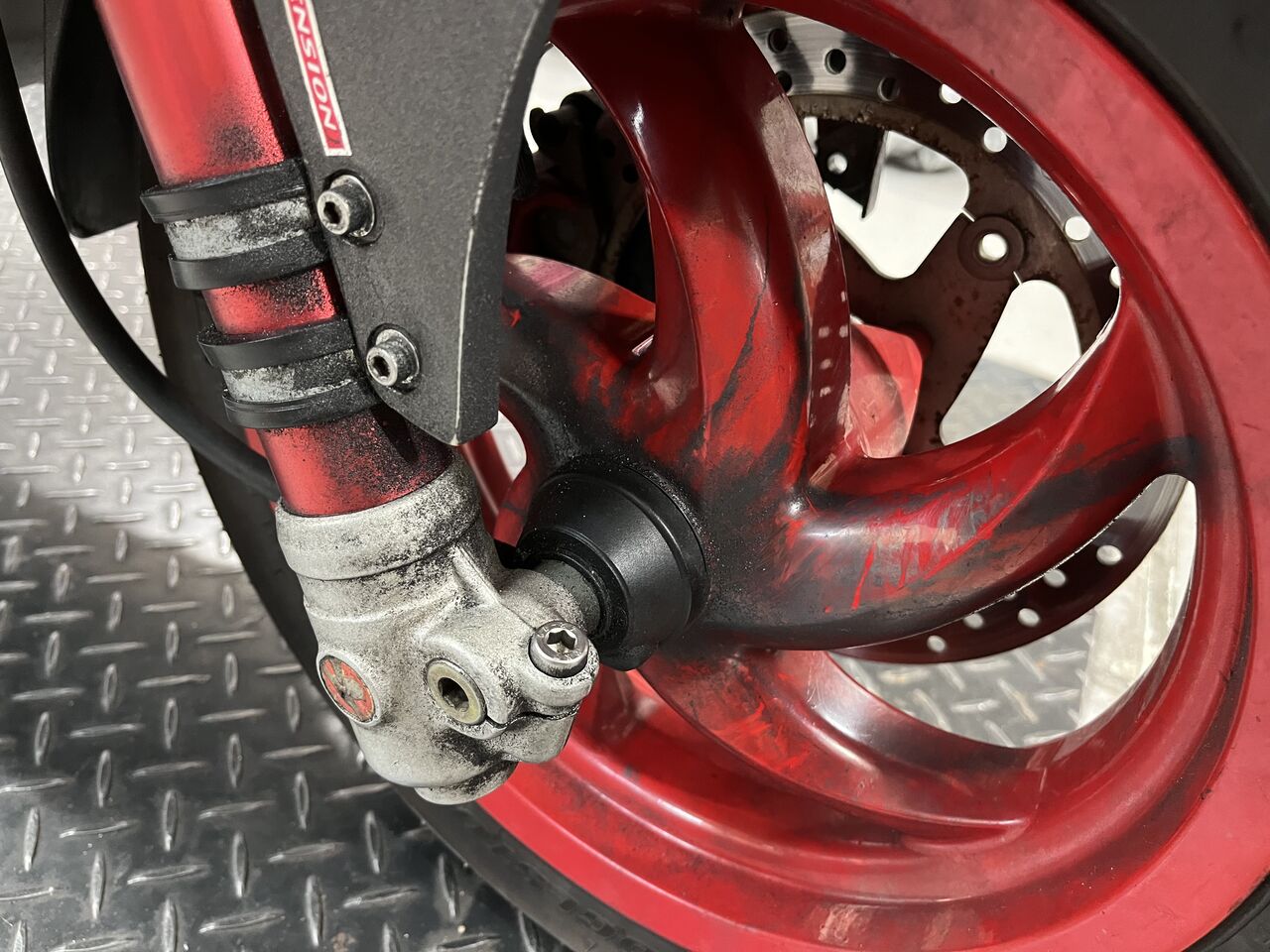 ♪ジレラ/ランナーFXR180 マロッシ フロント足回りセット 難有り (V0712A18) ジレラ ランナーFXR180 マロッシF32 フロントフォークO⁄H＆ウインカー