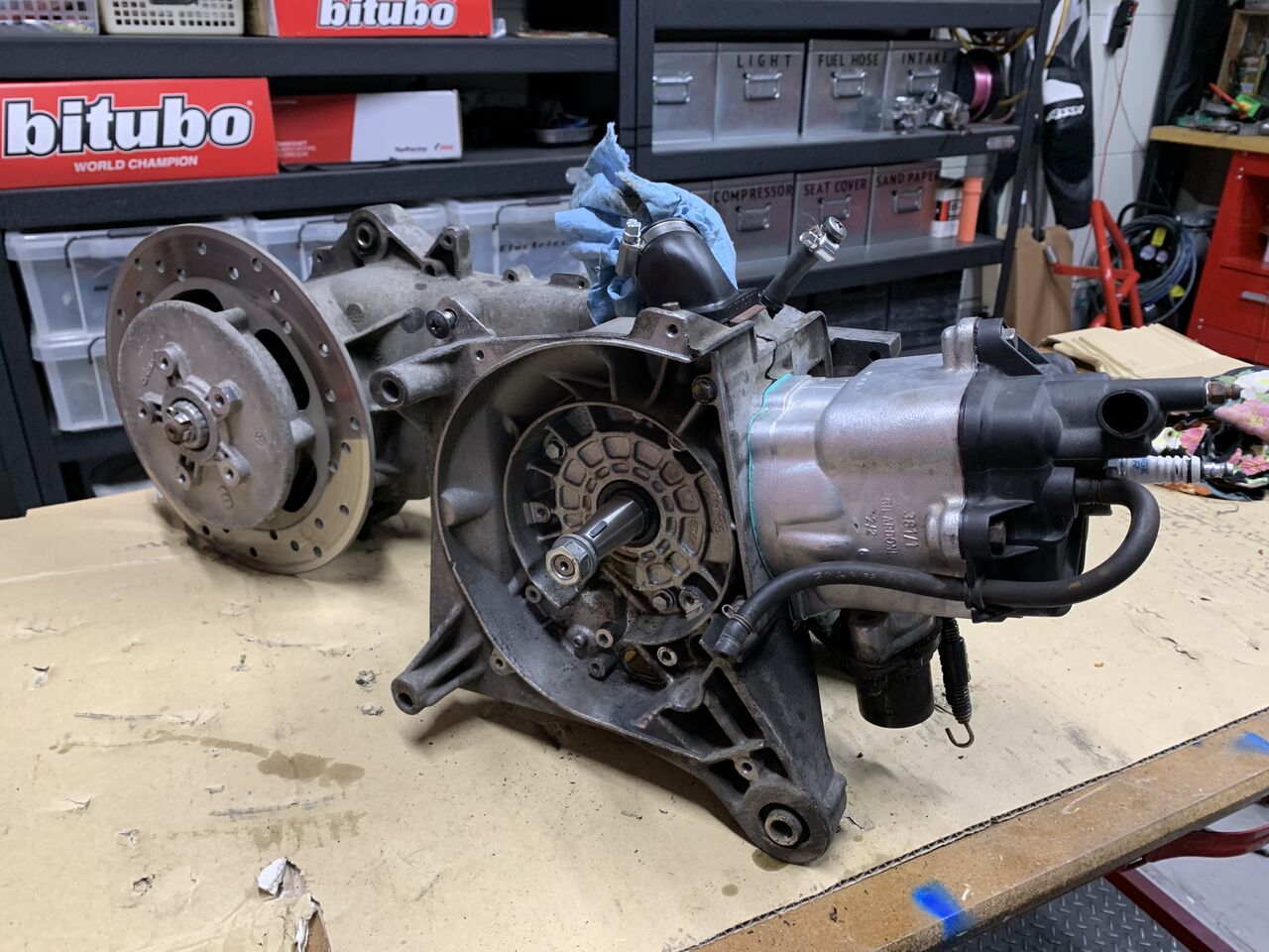 ジレラ ランナーfxr180 クランク交換 電動ウォーターポンプ化 エンジンは完成 カスタムバイクショップyon Sign